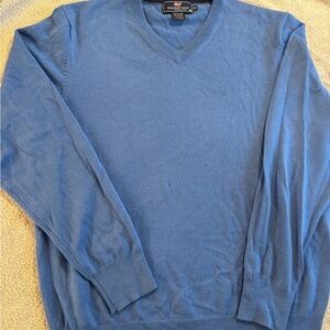 Vineyard Vines Men's Classic Blue V-Neck Sweater